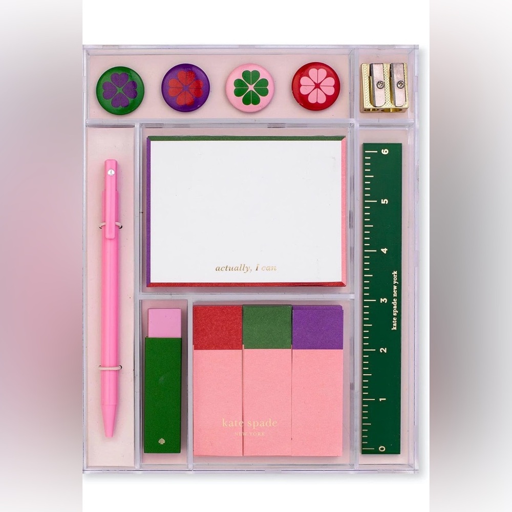 Kate Spade Pink and Green Desk Set